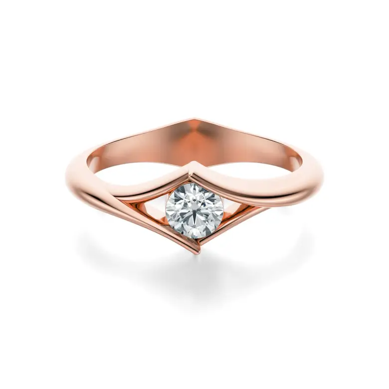 Pierścionek z diamentem różowe złoto AJPZ_105